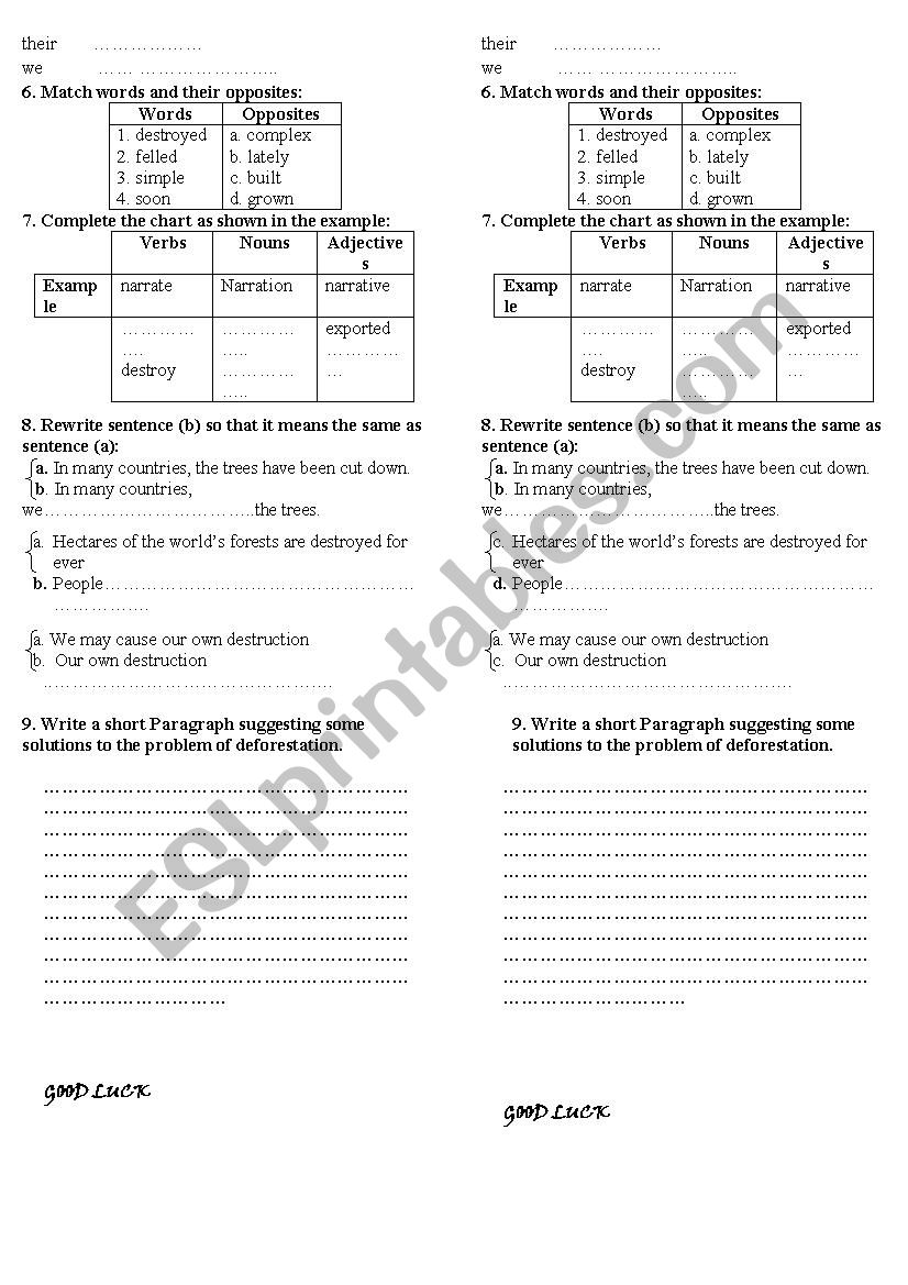 test for 2nd year scientific stream/2