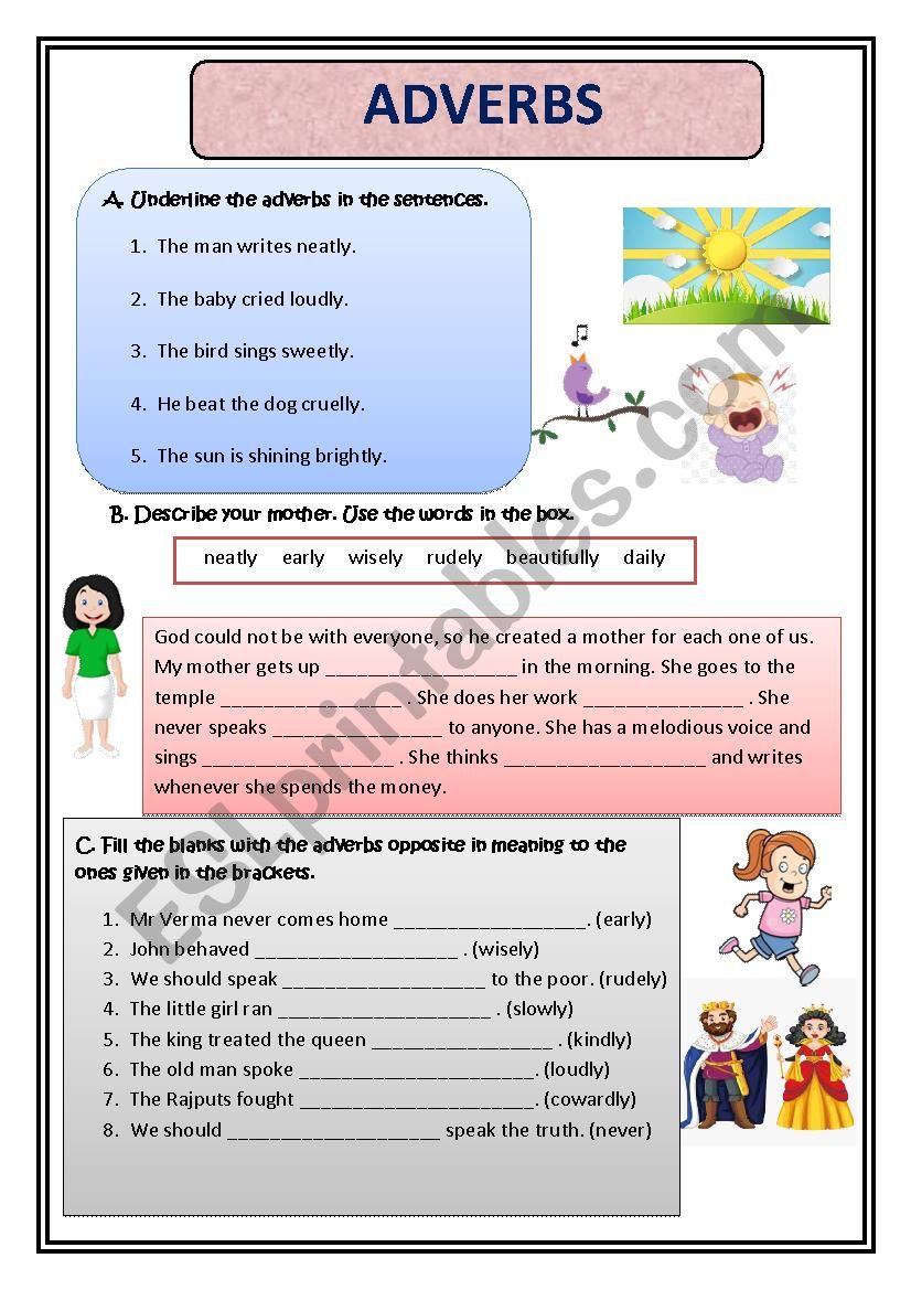 ADVERBS worksheet