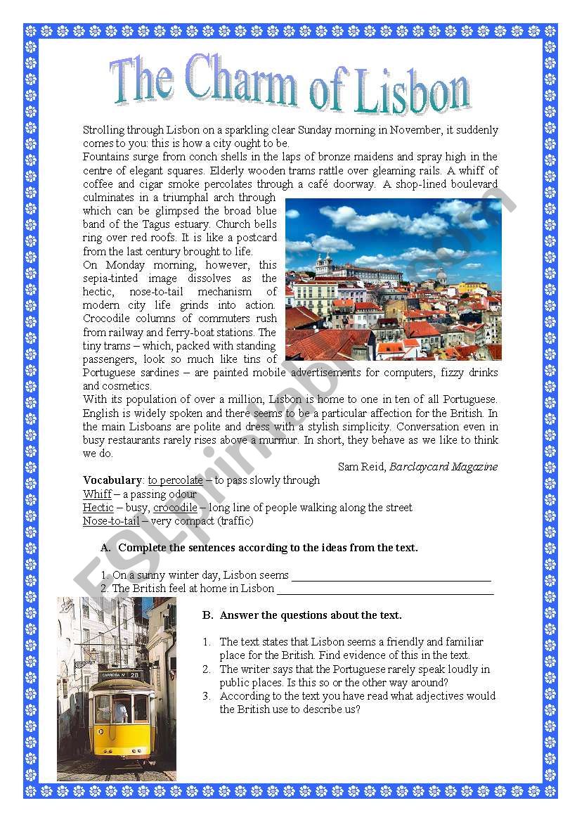 The Charm of Lisbon worksheet