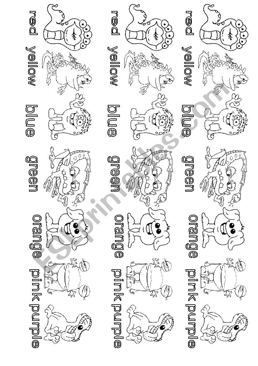 Colouring monsters worksheet