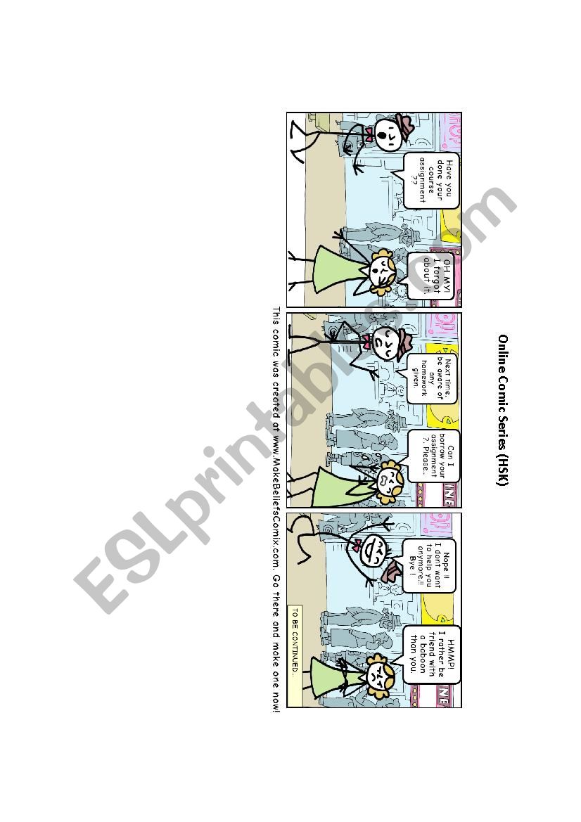 Comic Strips Reading Comprehension HSK (1)