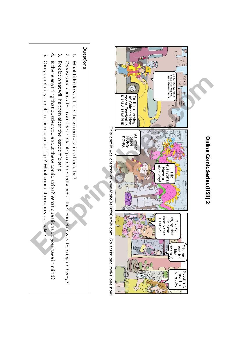 Comic Strips Reading Comprehension HSK (2)