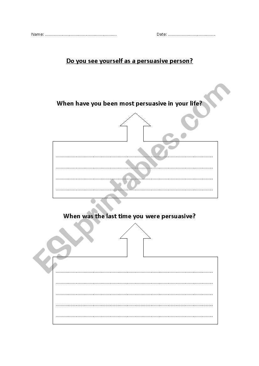 Persuasive Person game worksheet