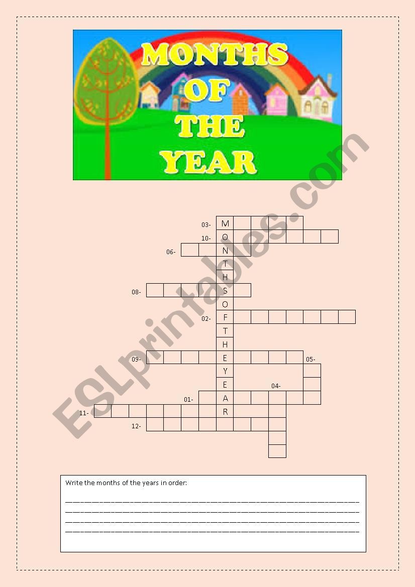 Months of the Year worksheet