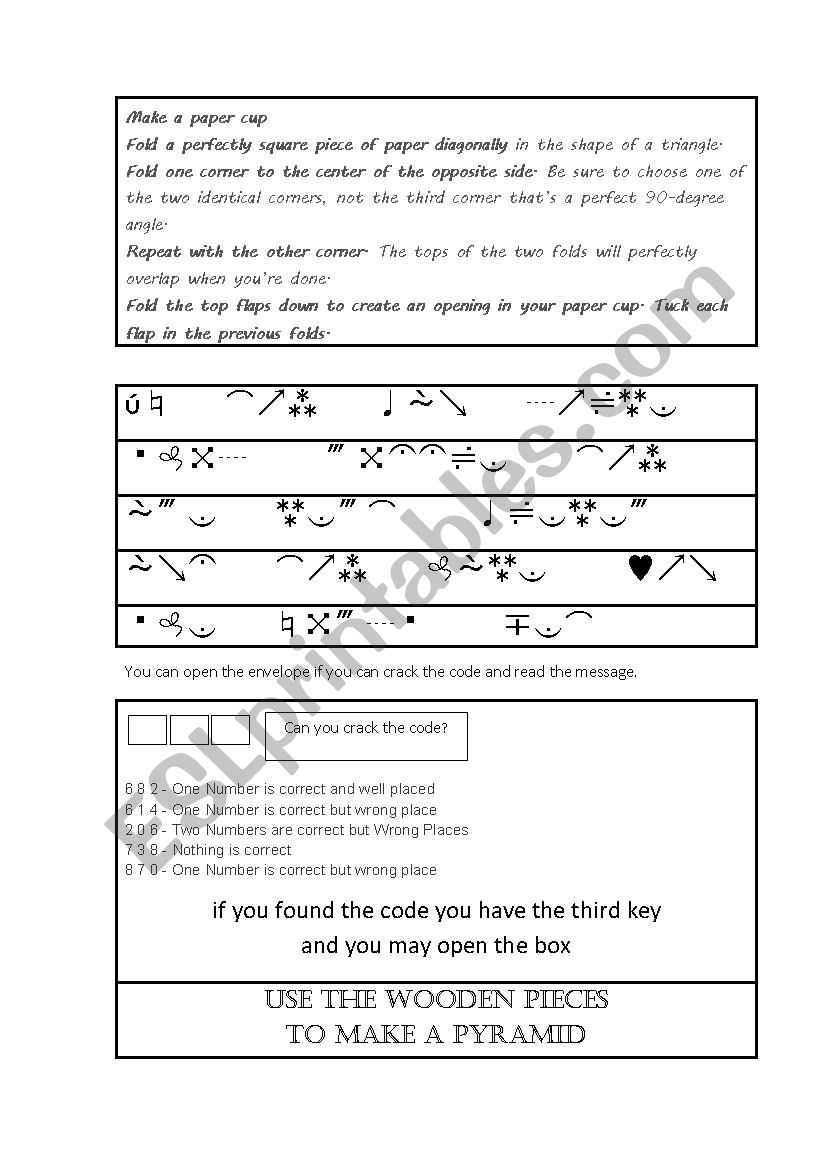 ESCAPE ROOM RIDDLES worksheet