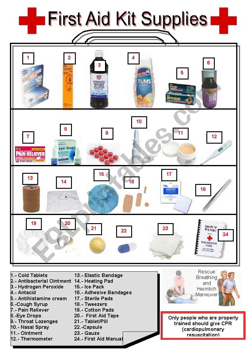 First Aid Worksheet