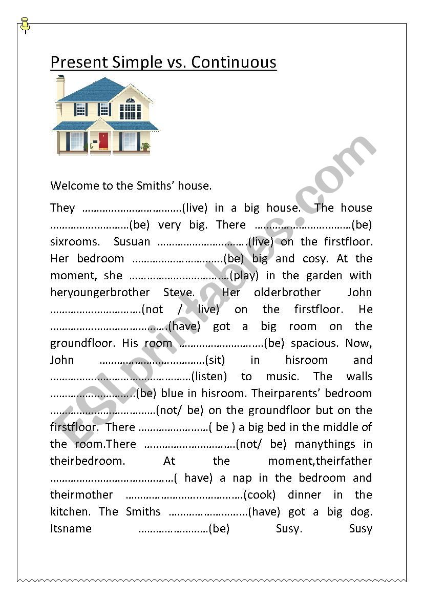 Present Simple vs. Continuous worksheet