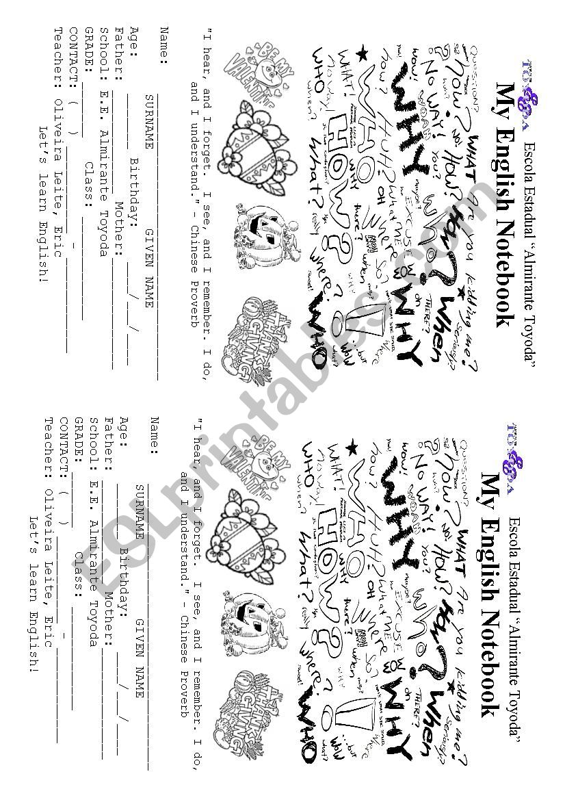 Verbs Notebook Worksheet 8th Grade