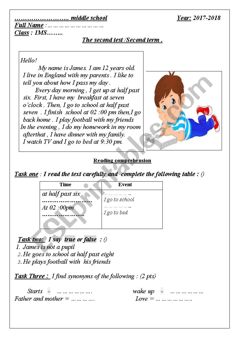 TEST ELEMENTARY worksheet