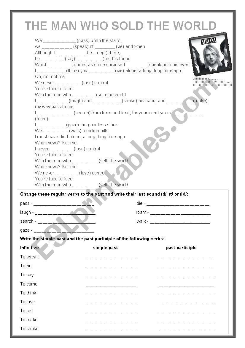 THE MAN WHO SOLD THE WORLD worksheet