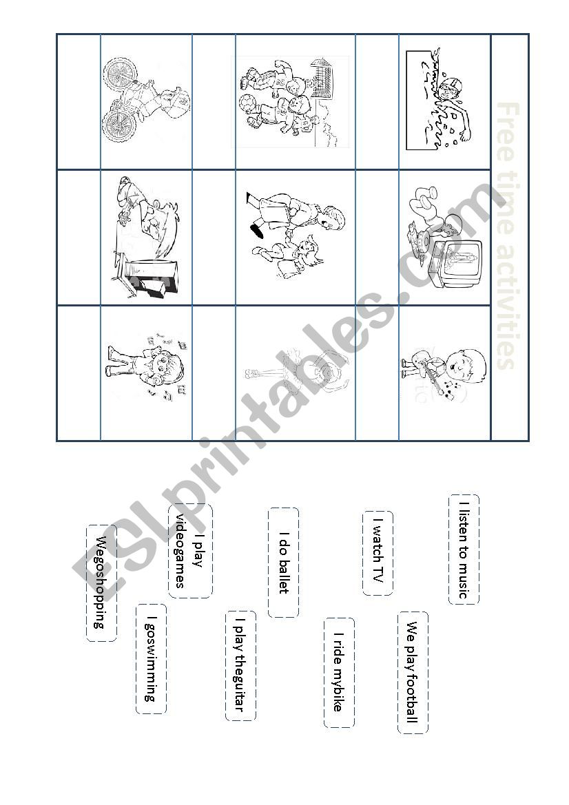 Free time activities worksheet