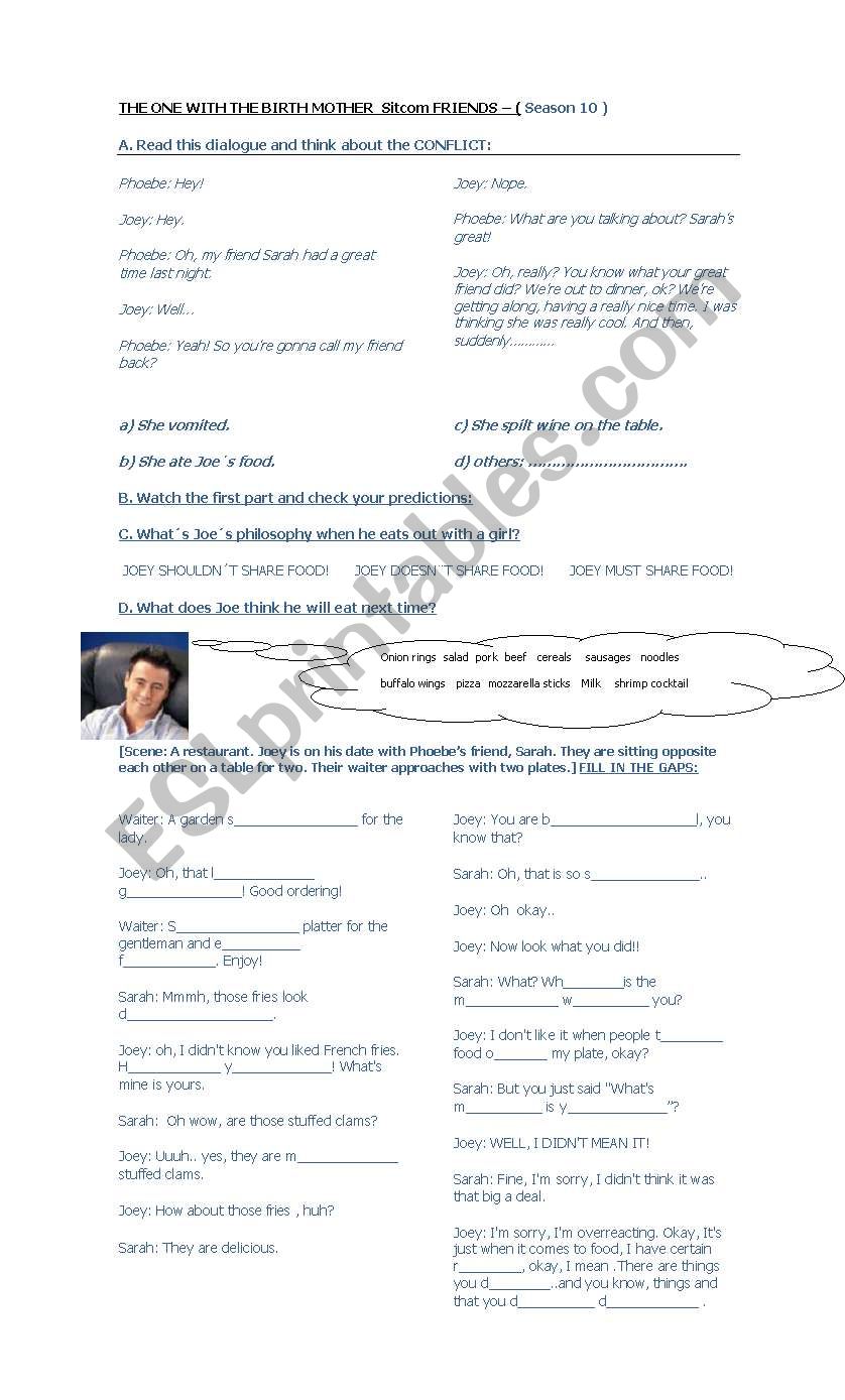  Food at a Restaurant worksheet