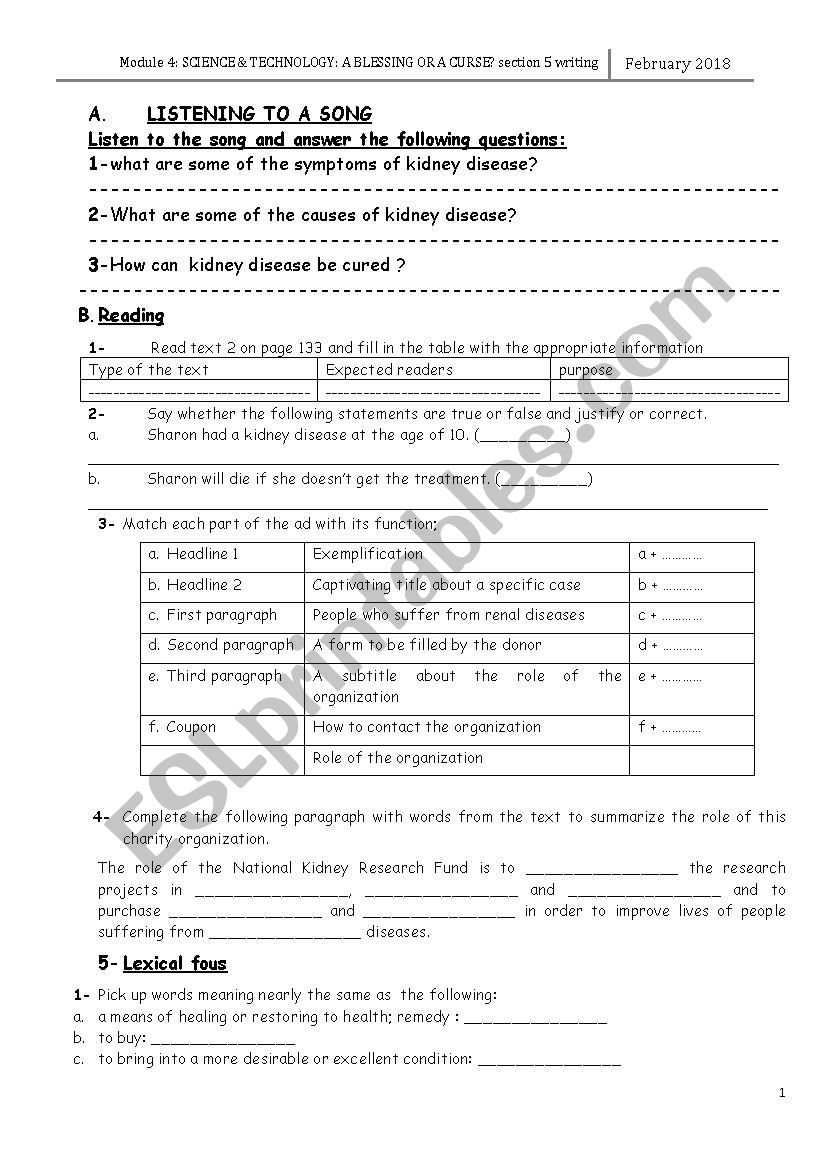 third form  section 5 worksheet