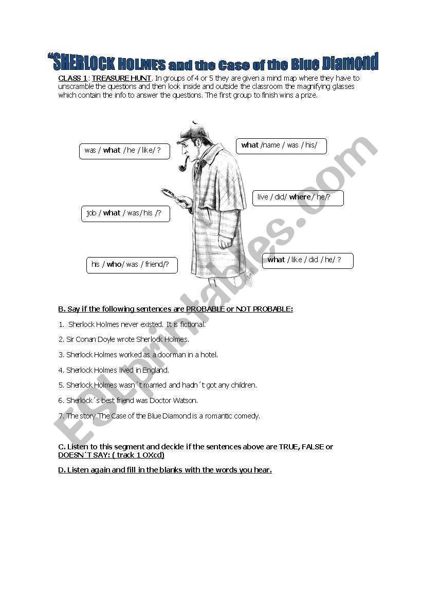 SHERLOC KHOLMES worksheet