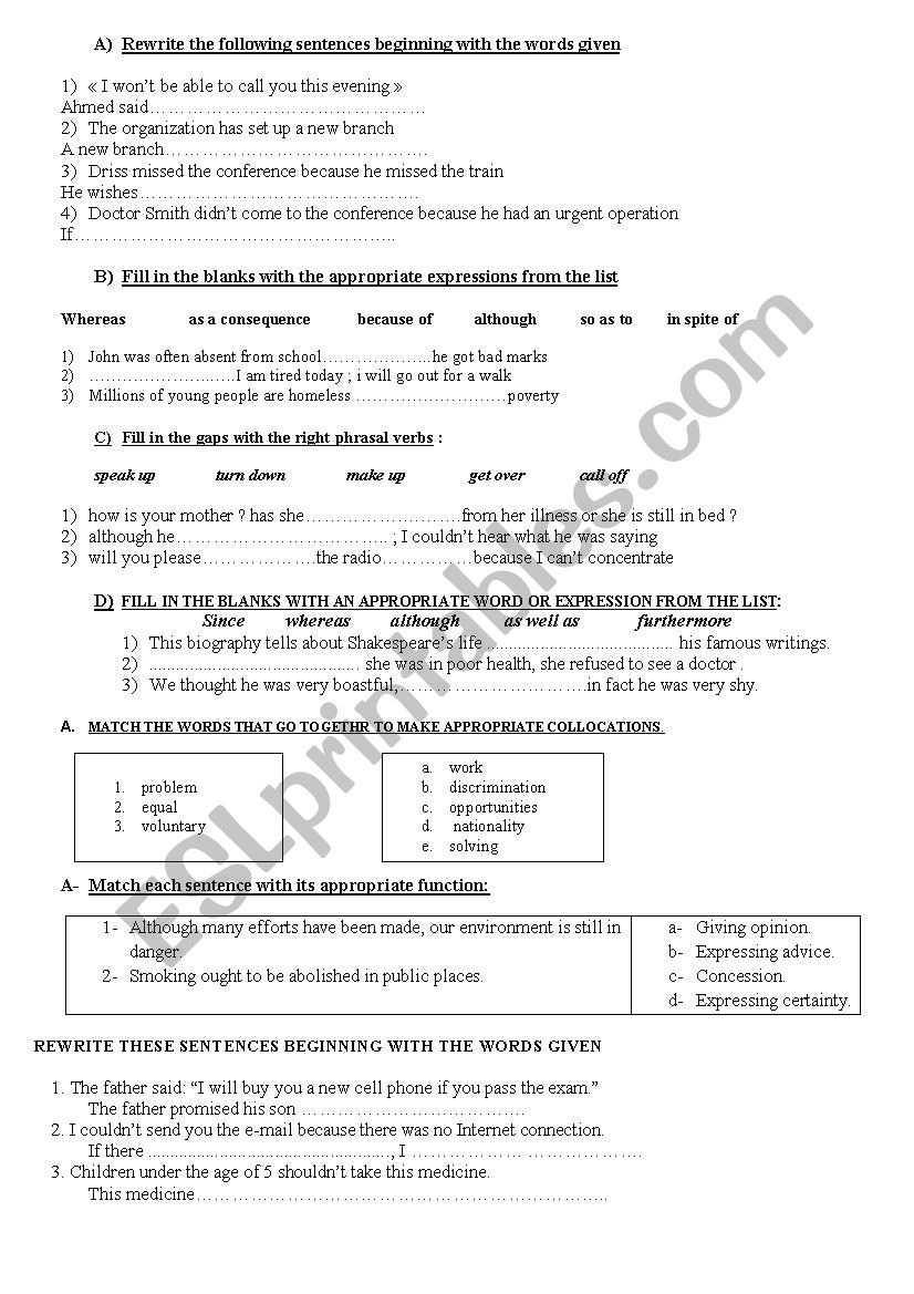 grammar  worksheet