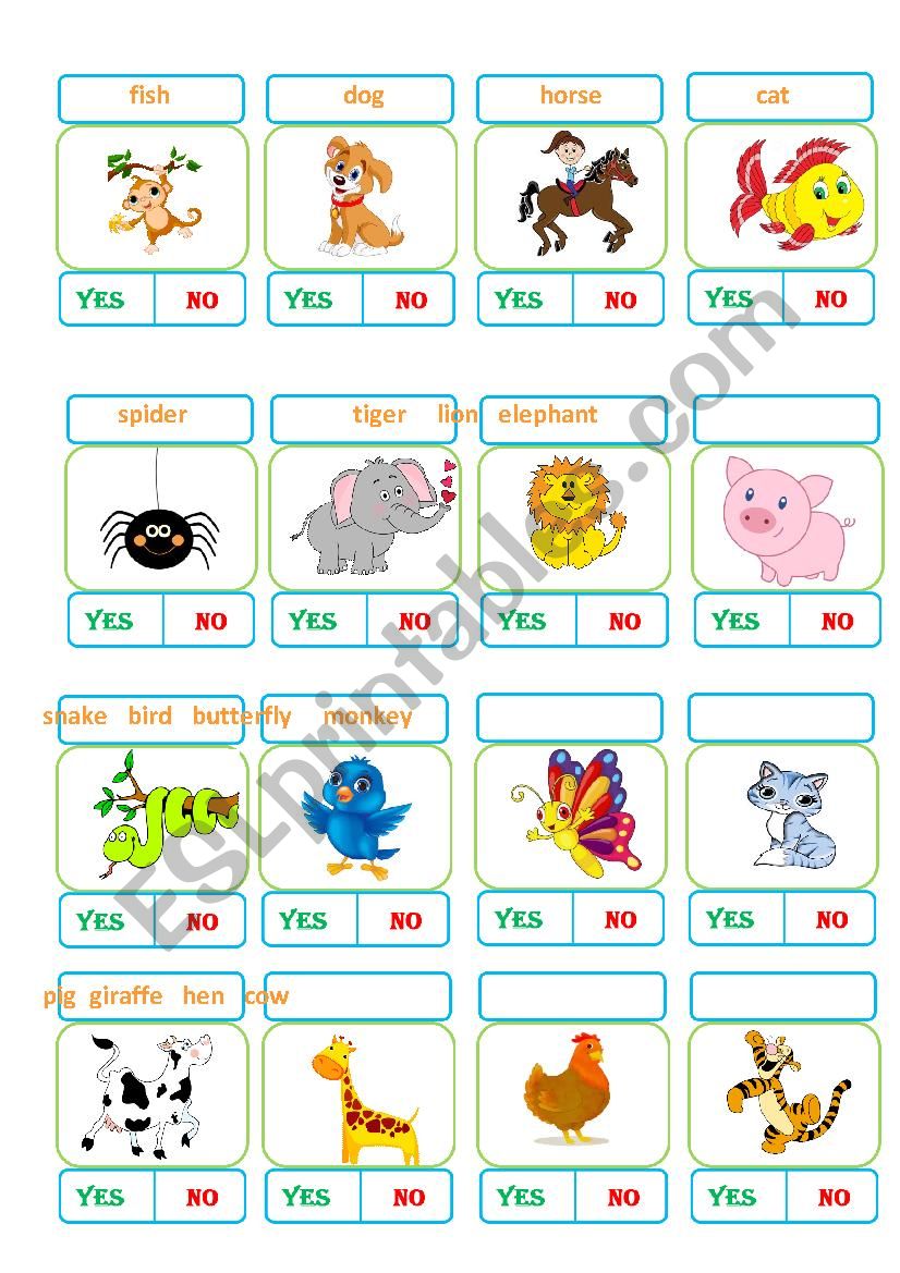 ANIMALS worksheet