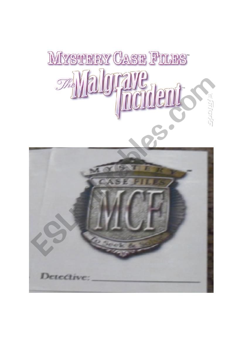 Malgrave Wii Game worksheet