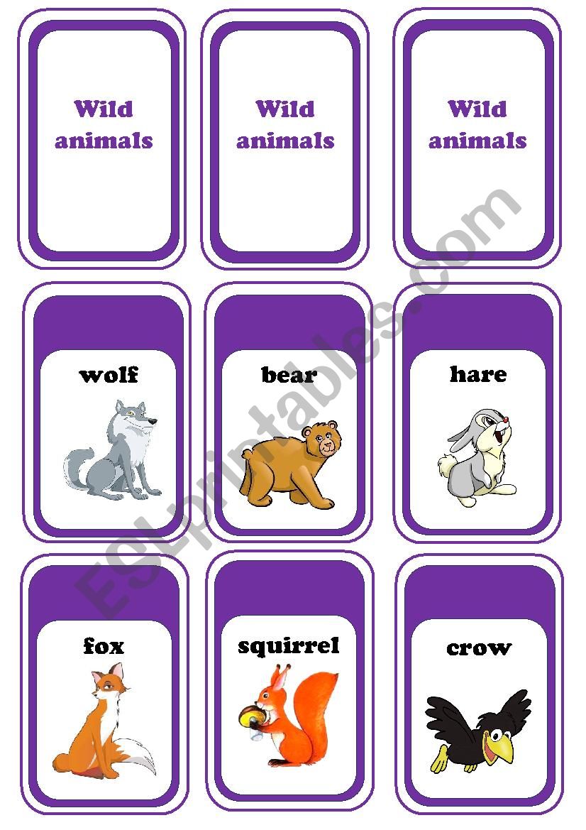 Wild animals worksheet