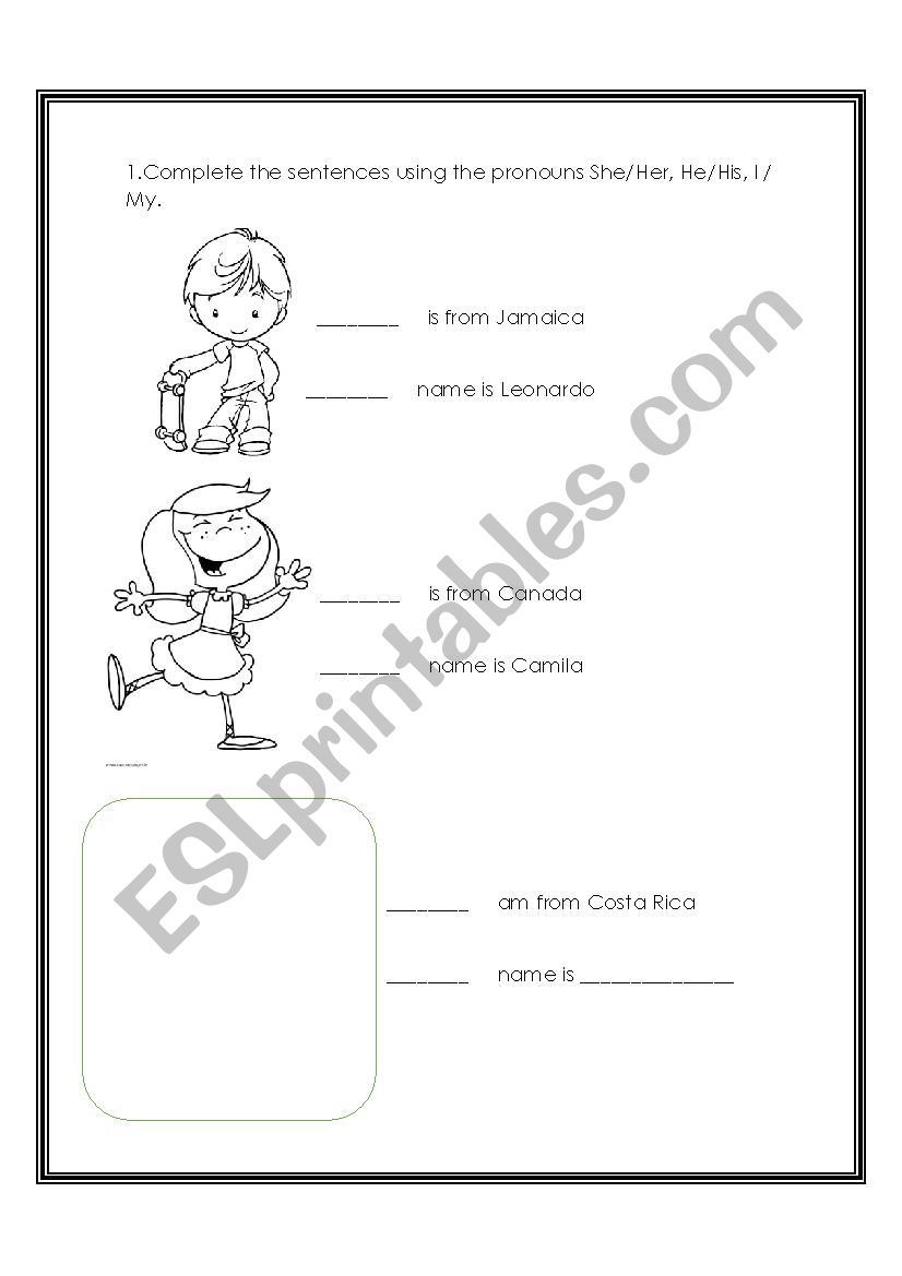 where is she or he? worksheet