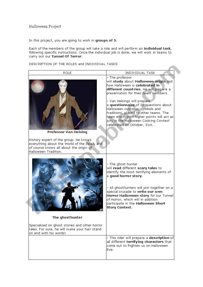 HalloweenÂ´s curse worksheet