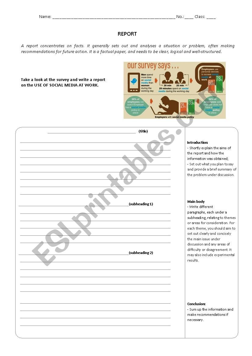 How to write a Report worksheet