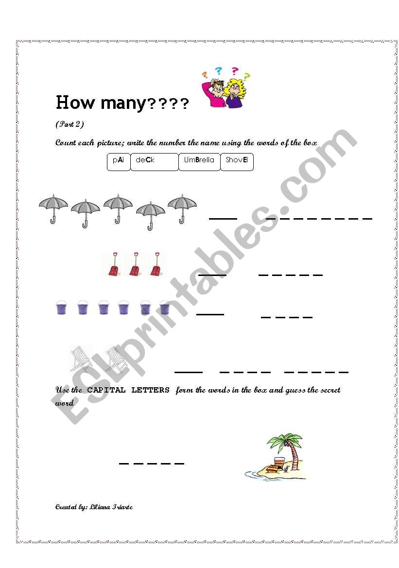 Numbers  worksheet