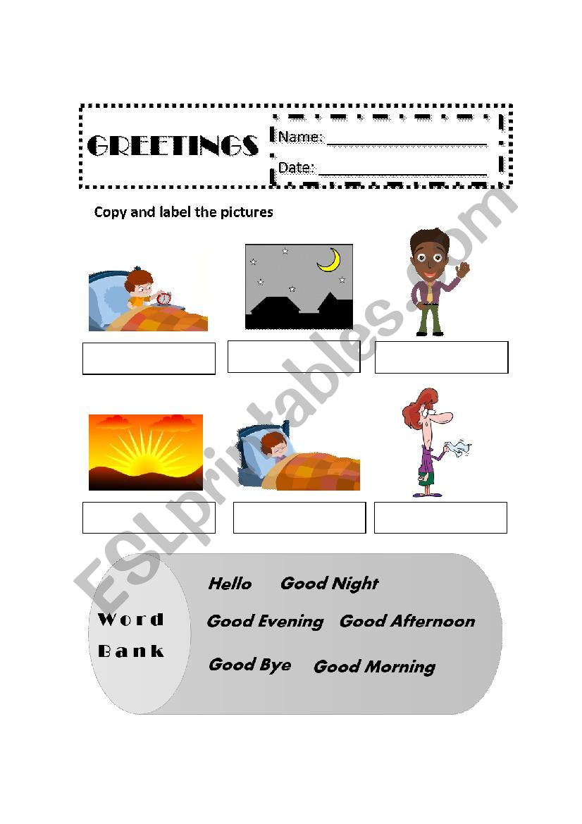 Greetings WorkSheet worksheet