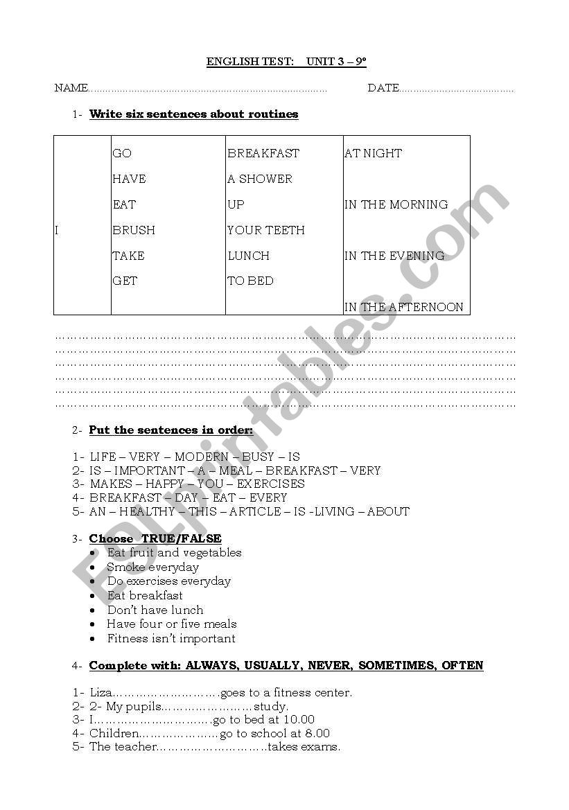 simple present. worksheet