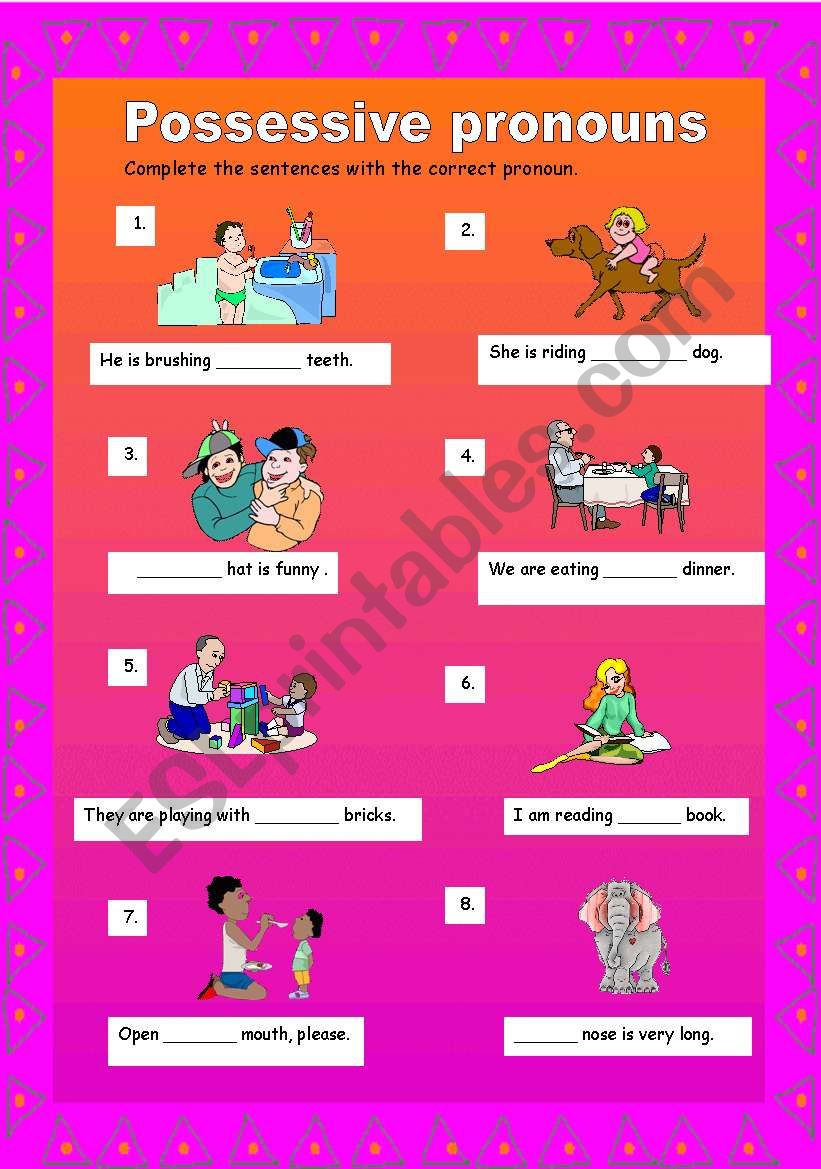 possessive pronouns worksheet