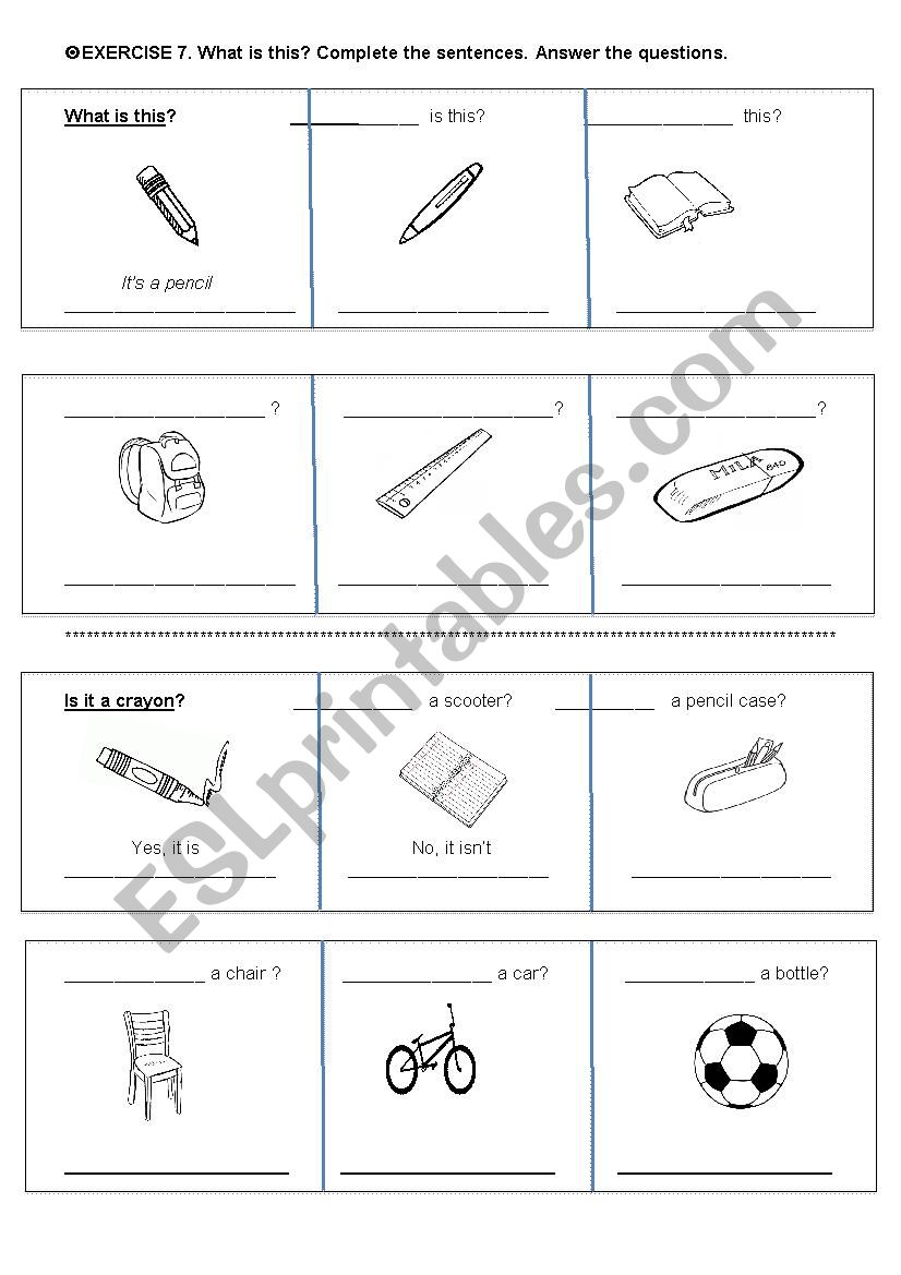 What is this? worksheet