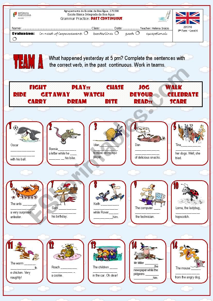 Past Continuous worksheet