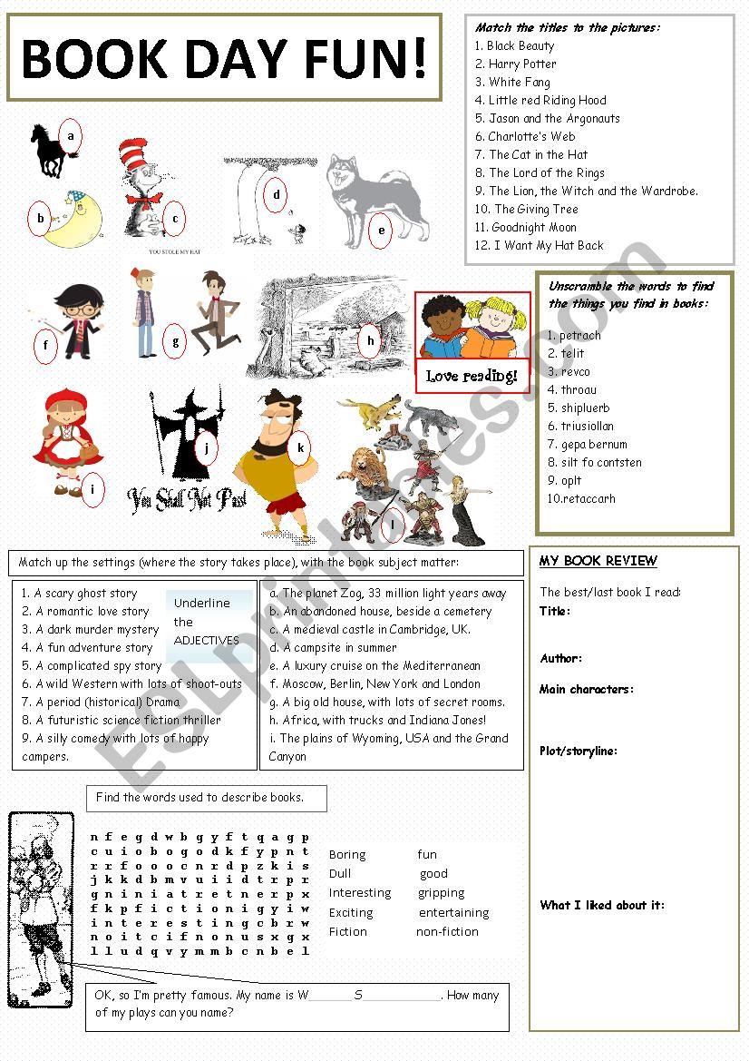 Book Day Fun worksheet