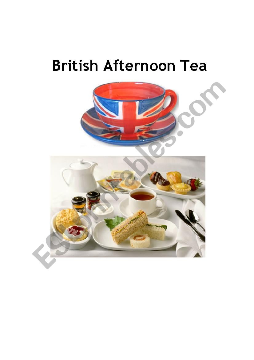 High tea worksheet