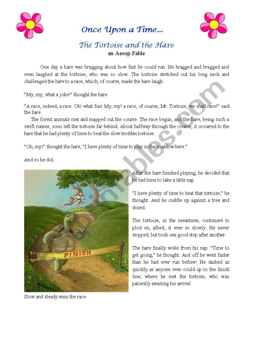 The Hare and the Tortoise worksheet