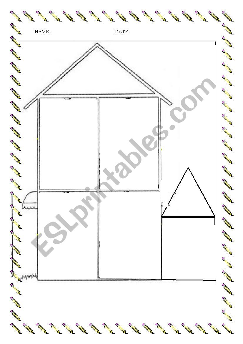 Parts of the house worksheet