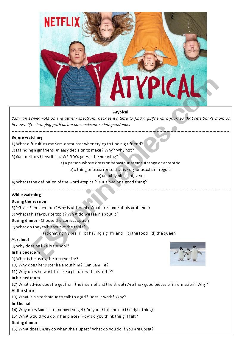 Atypical worksheet