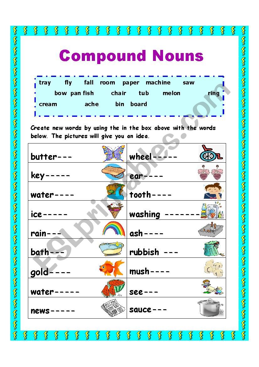 Compound Nouns Worksheet 7th Grade Pdf