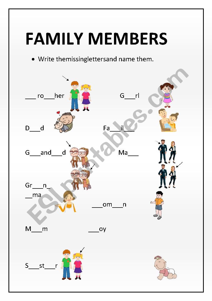 FAMILY MEMBERS AND THE OTHERS worksheet