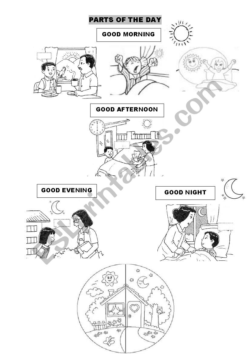 Parts of the day worksheet