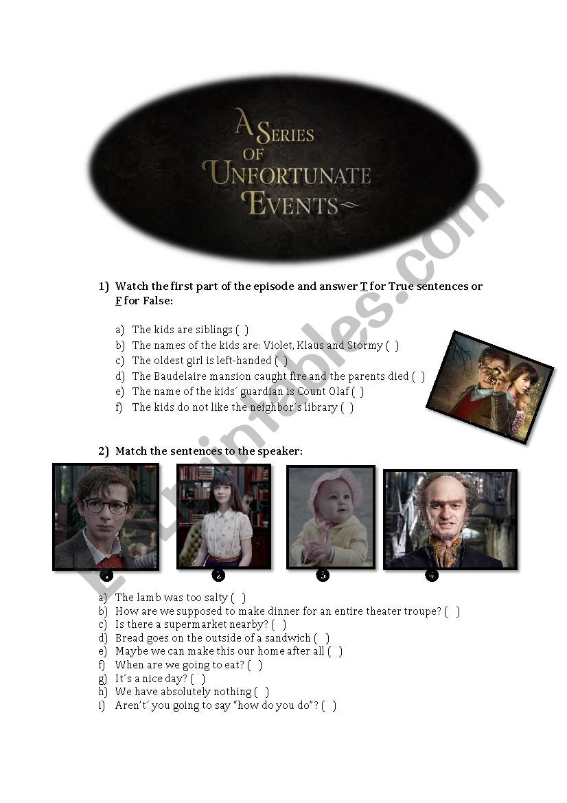 Video Activity - TV show: A Series of Unfortunate Events (S01E01)