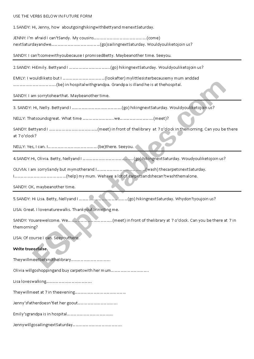 Simple Future worksheet