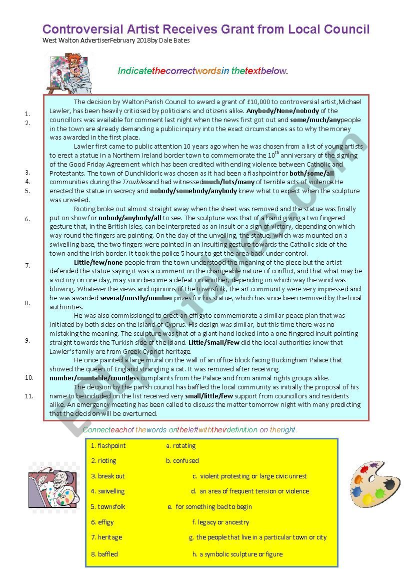 Quantifiers Practice - Art Story and Debate