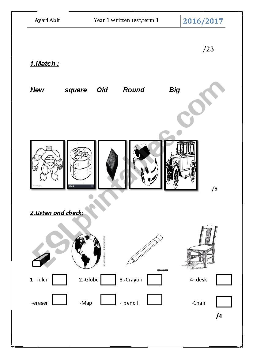 Evaluation worksheet