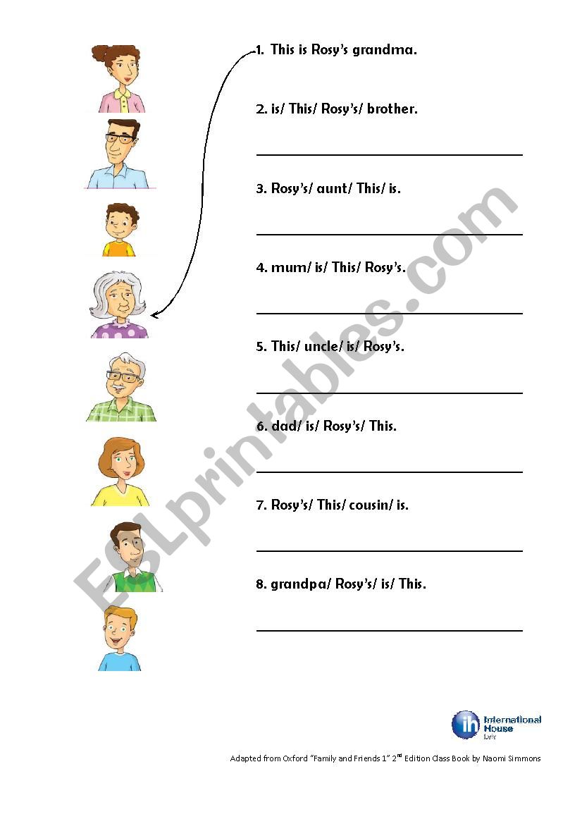 This is Rosys grandma worksheet