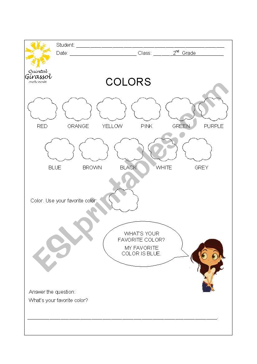 Colors worksheet