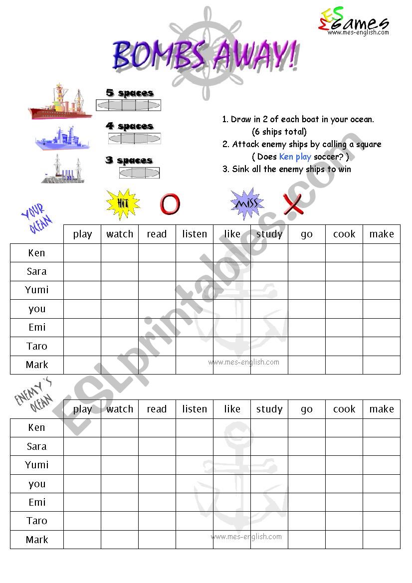 bomb worksheet