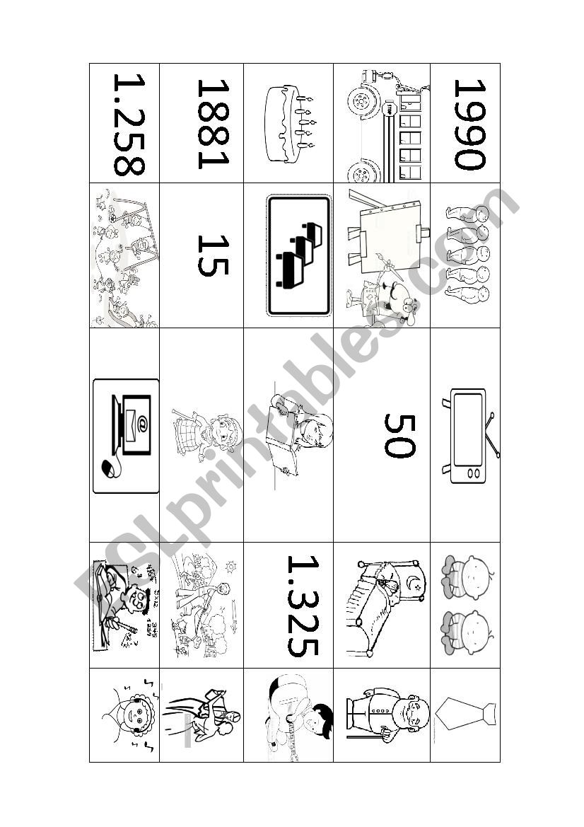 Bingo worksheet
