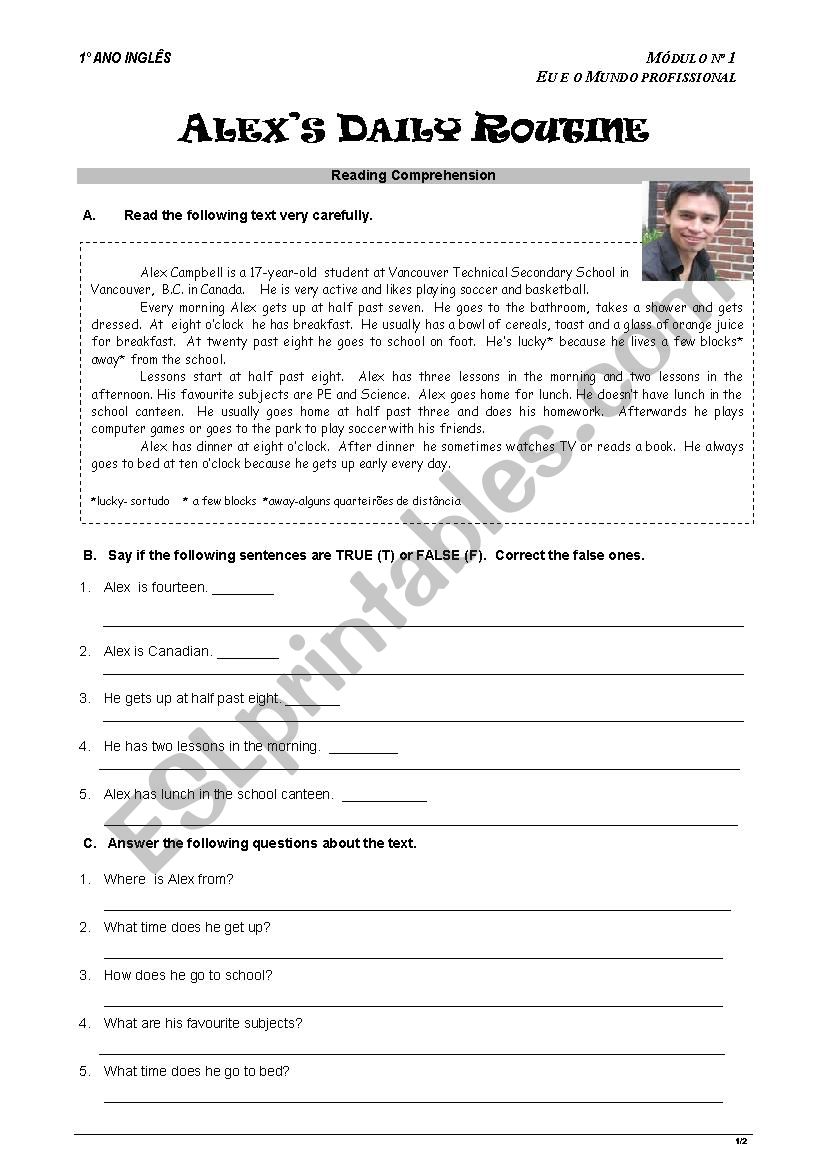 Daily Routine worksheet