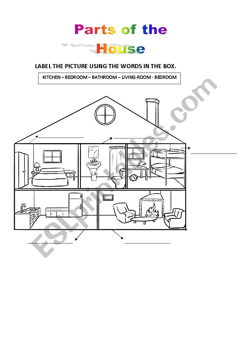 parts of the house worksheet