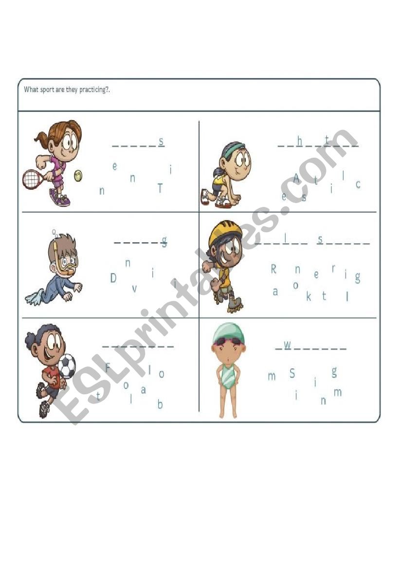Sports in english vocabulary exercises
